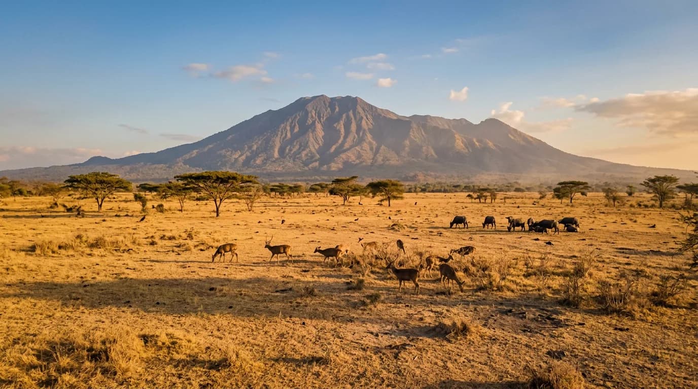 Savanna landscape in Baluran National Park near Banyuwangi