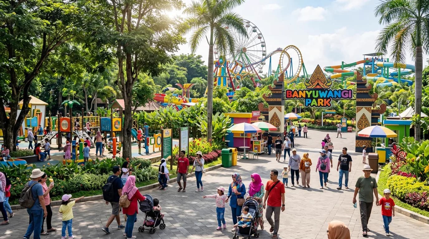 Banyuwangi Park tourist attraction with family recreation areas