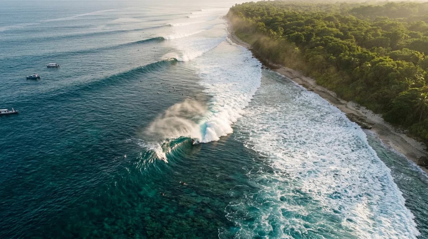 Remote surf coast at G-Land Plengkung Banyuwangi