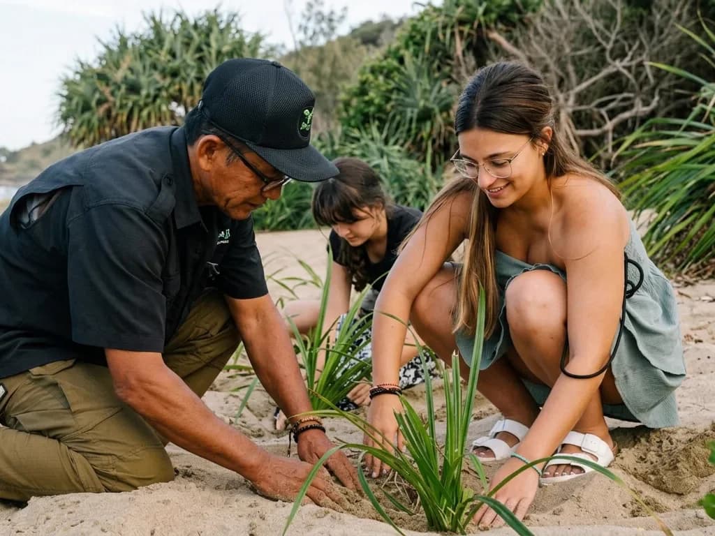 Coastal pandan planting conservation at Sukamade