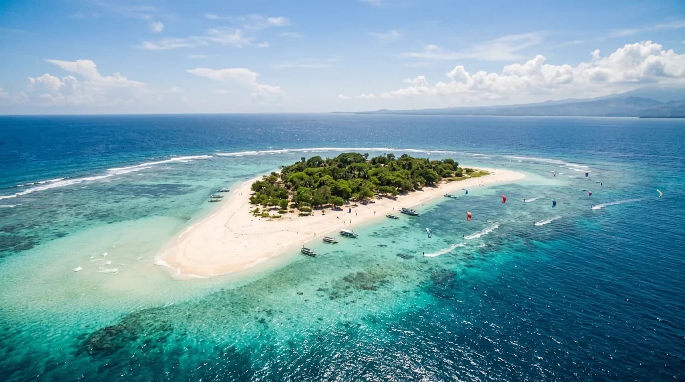 White sand and clear water at Tabuhan Island Banyuwangi